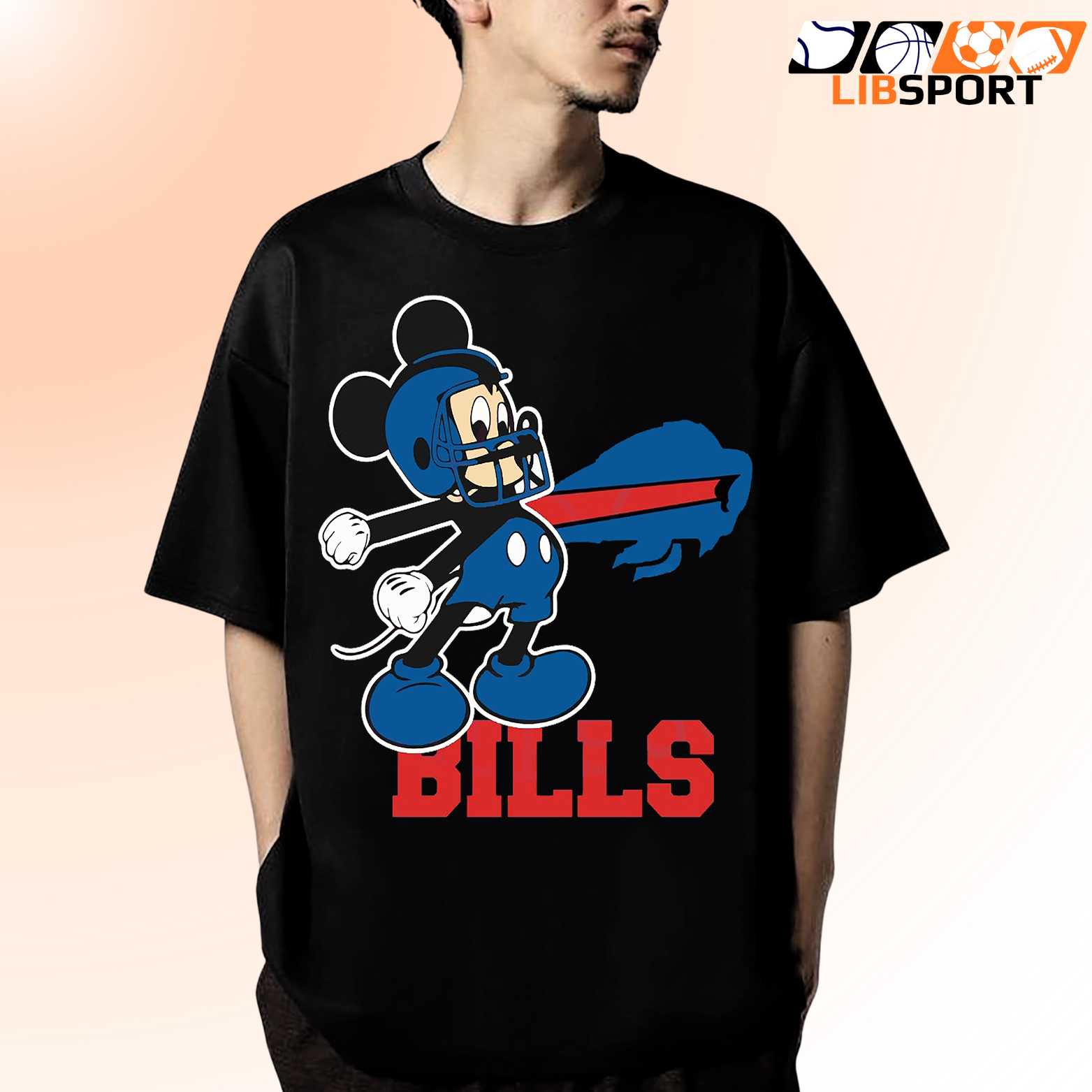 Buffalo Bills Mickey T Shirt, Nfl Football Graphic Tee, Unisex Streetwear